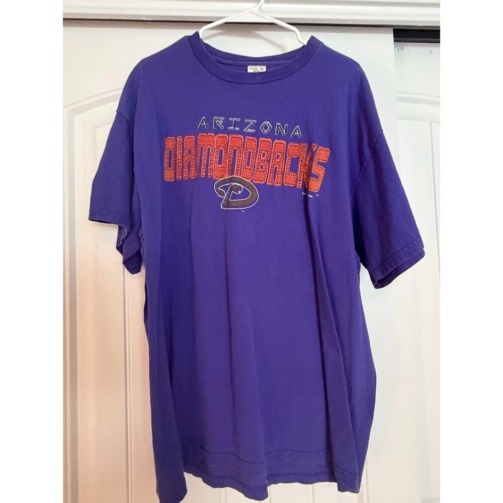Vintage Arizona Diamondbacks T Shirt XL Purple Delta MLB Embroidered Logo